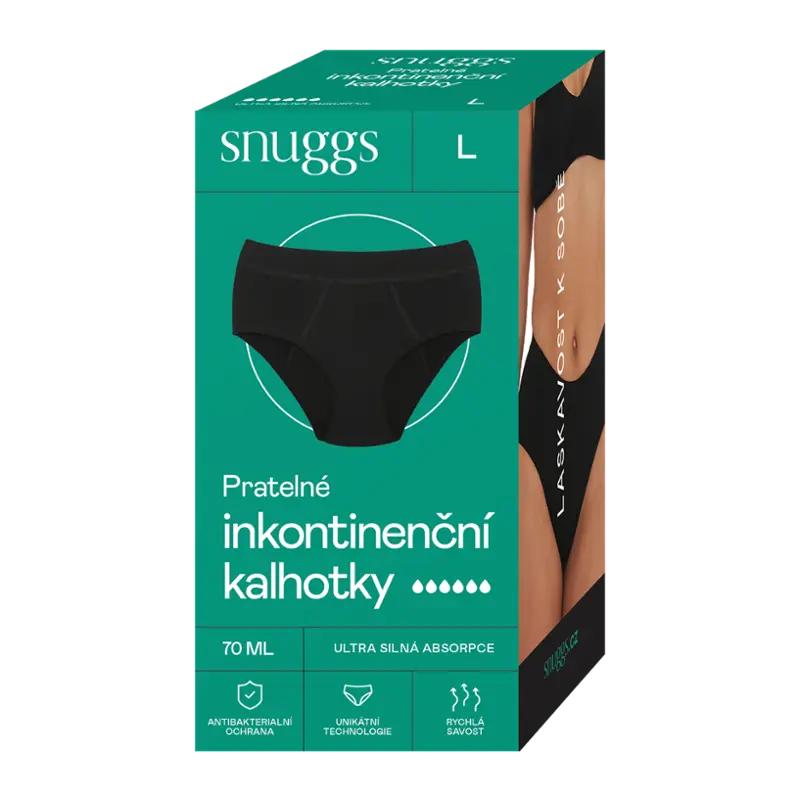 Snuggs Inkontinenční kalhotky černé Vel. L, 1 ks