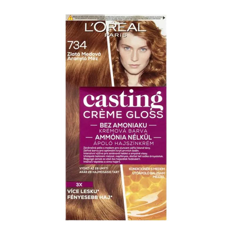 L'Oréal Barva na vlasy Casting Creme Gloss 734 zlatá medová, 1 ks