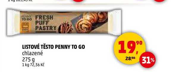 LISTOVÉ TĚSTO PENNY TO GO chlazené, 275 g 