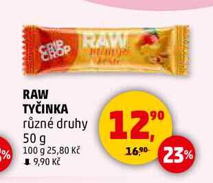 RAW TYČINKA různé druhy, 50 g  