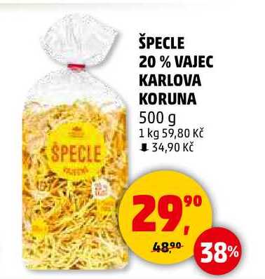 ŠPECLE 20% VAJEC KARLOVA KORUNA, 500 g 