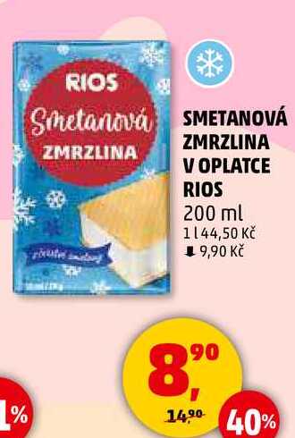 SMETANOVÁ ZMRZLINA V OPLATCE RIOS, 200 ml 