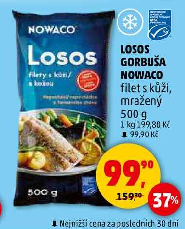 LOSOS GORBUŠA NOWACO filet s kůží, mražený, 500 g 