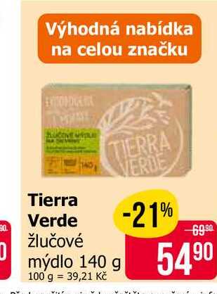 Tierra Verde žlučové mýdlo 140 g