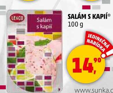 LE&CO Salám s kapii, 100 g