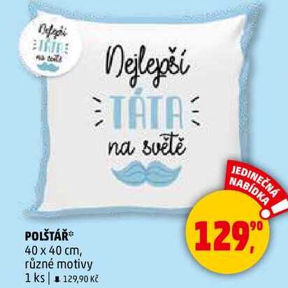 POLŠTÁŘ 40 x 40 cm, různé motivy, 1 ks  