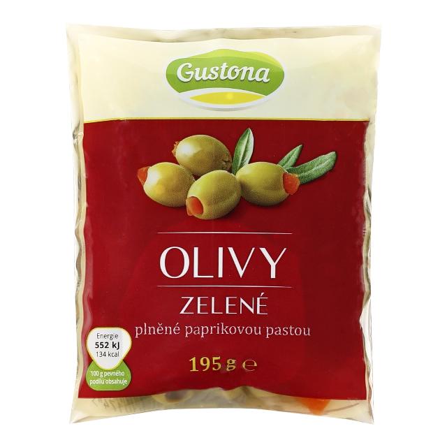 Gustona Olivy zelené plněné paprikovou pastou