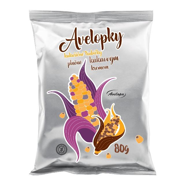 Avelopky Kukuřičné trubičky, kakaová náplň