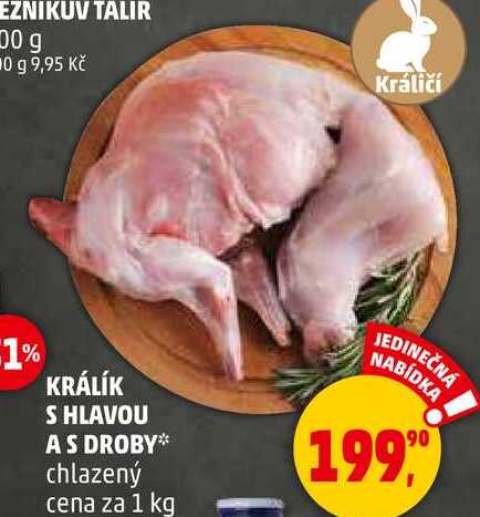 KRÁLÍK S HLAVOU AS DROBY chlazený, 1 kg