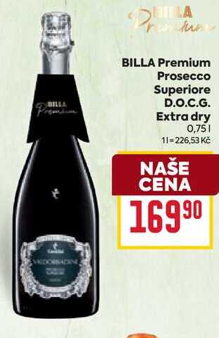 BILLA Premium Prosecco Superiore D.O.C.G. Extra dry 0,75l