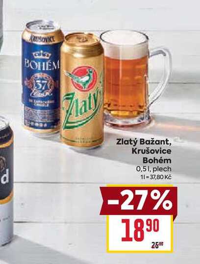 Kušovice Bohém 0,51, plech 
