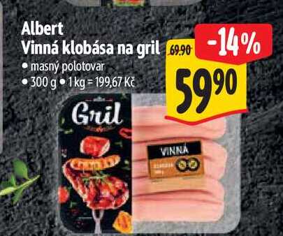 Albert Vinná klobása na gril 300 g