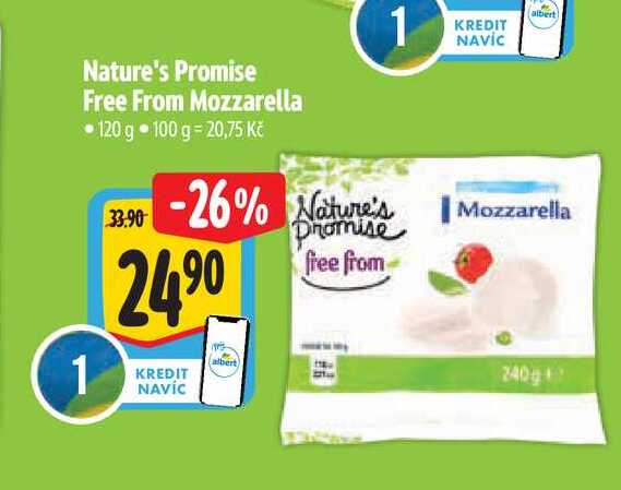 Nature's Promise Free From Mozzarella  120 g 