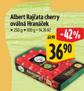 Albert Rajčata cherry oválná Hranáček 250 g  