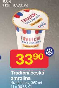 Tradiční česká zmrzlina různé druhy, 350 ml