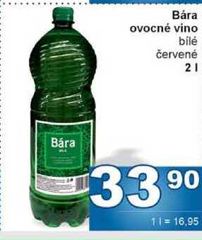 Bára ovocné vino bílé červené 2l