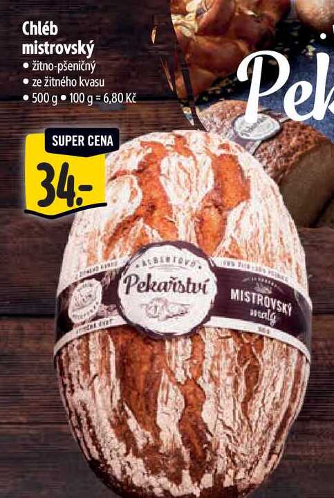 Chléb mistrovský  žitno-pšeničný  500 g