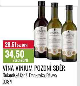 VÍNA VINIUM POZDNÍ SBĚR 0,187l