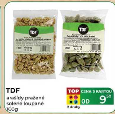 TDF arašídy pražené solené loupané 100g  