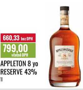 APPLETON 8 yo RESERVE 43% 1l