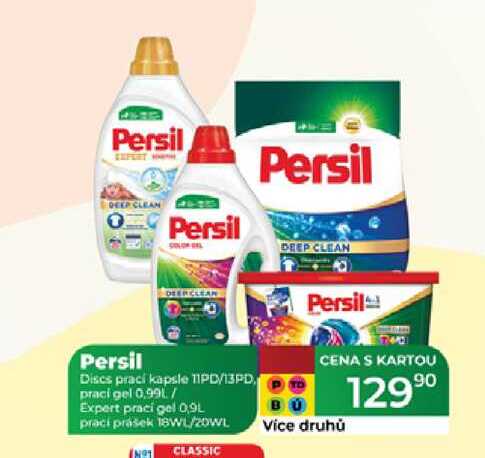 Persil Discs prací kapsle TPD/13PD, prací gel 0.99L/ Expert prací gel 0,9L prací prášek 18WL/20WL 