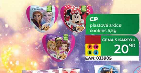 CP plastové srdce cookies 5,5g 