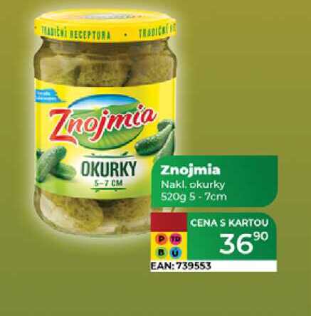 Znojmia 5-7 CM Nakl. okurky 520g 5 - 7cm  