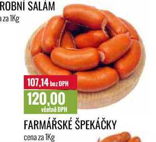 FARMÁŘSKÉ ŠPEKÁČKY cena za 1Kg 
