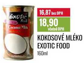 KOKOSOVÉ MLÉKO EXOTIC FOOD 160ml 