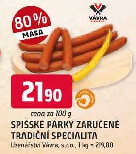 SPIŠSKÉ PÁRKY 100 g