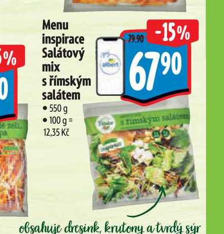 Menu inspirace Salátový mix s římským salátem 550 g
