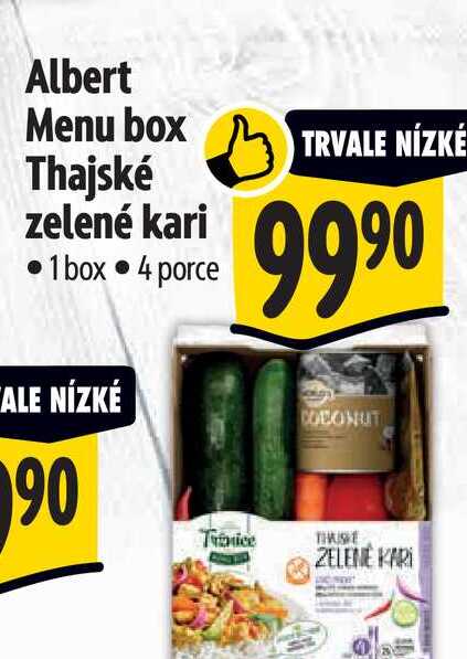 Albert Menu box Thajské zelené kari 1 box 4 porce  