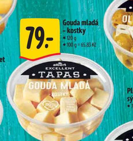  Gouda mladá - kostky 120 g 