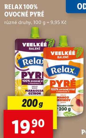 RELAX 100% OVOCNÉ PYRÉ, 200 g