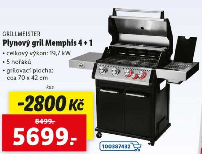 Plynový gril Memphis 4+1 