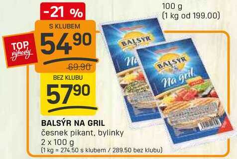 BALSÝR NA GRIL česnek pikant, bylinky 2 x 100 g