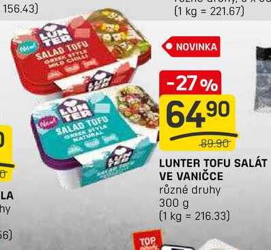 LUNTER TOFU SALÁT VE VANIČCE různé druhy 300 g 