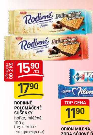RODINNÉ POLOMÁČENÉ SUŠENKY hořké, mléčné 100 g