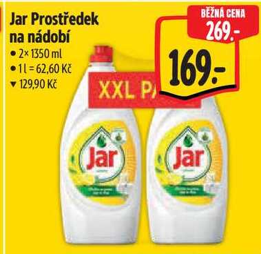 Jar Prostředek na nádobí, 2x 1350 ml