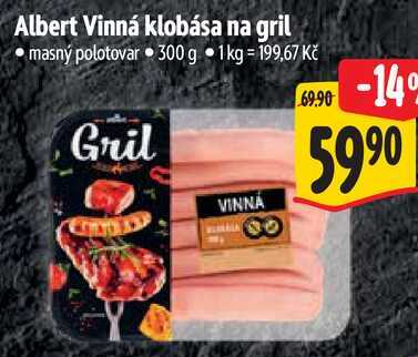 Albert Vinná klobása na gril, 300 g 
