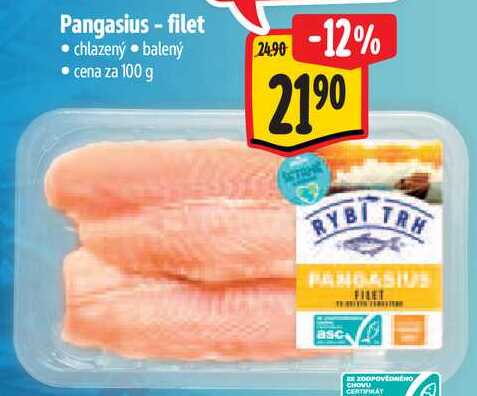 Pangasius-filet, cena za 100 g 