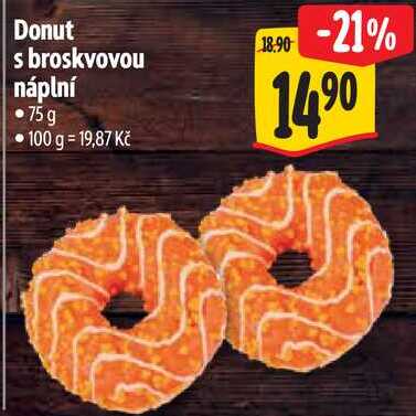 Donut s broskvovou náplní, 75 g