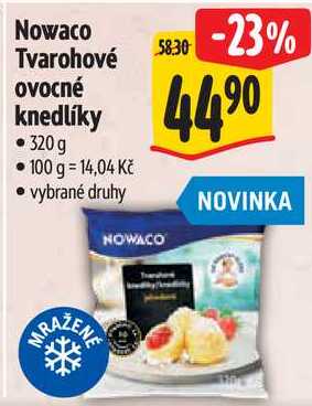 Nowaco Tvarohové ovocné knedlíky, 320 g 