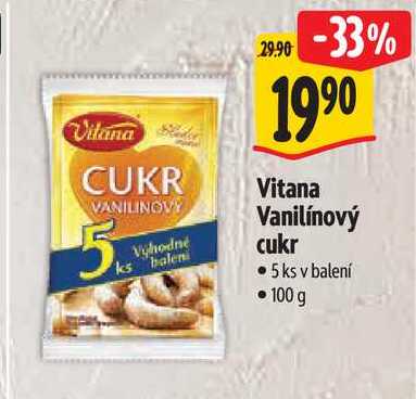 Vitana Vanilínový cukr 5 ks, 100 g v akci