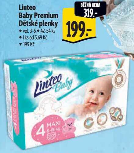 Linteo Baby Premium Dětské plenky, 42-54 ks 