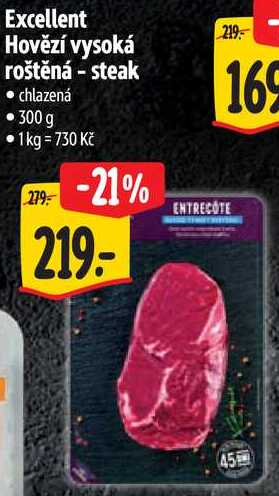 Excellent Hovězí vysoká roštěná - steak, 300 g
