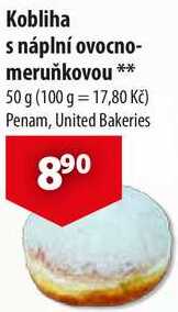 Kobliha s náplní ovocno- meruňkovou, 50 g  