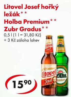 Litovel Josef hořký ležák, Zubr Gradus, 0,5 l