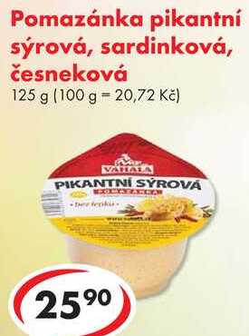 Pomazánka pikantní sýrová, sardinková, česneková, 125 g 