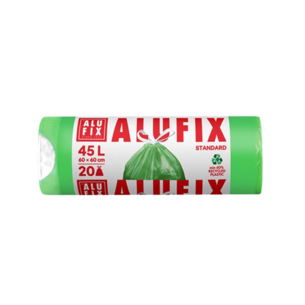 Alufix Pytle na odpadky zatahovací 45 l, 20 ks, 15 µm, 60 x 60 cm, HDPE  zelené